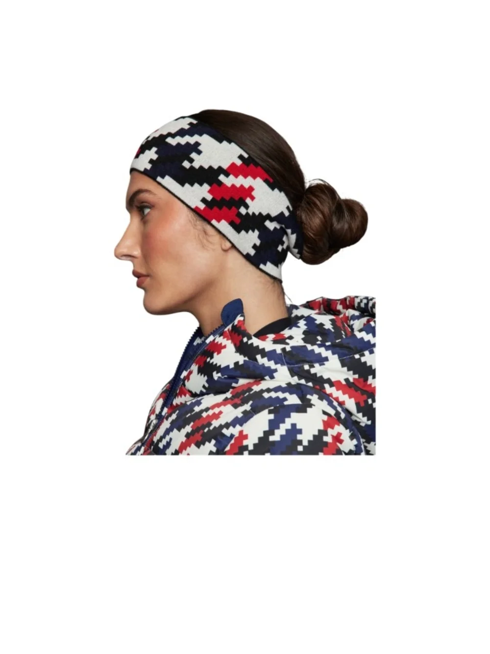 Perfect Moment Set Red, White & Black Patterned Headband, With Socks